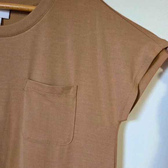 EUC LIKE NEW J JILL SUPER SOFT TAN SLIT SIDE MIDI TSHIRT DRESS SIZE SMALL - Picture 5 of 16
